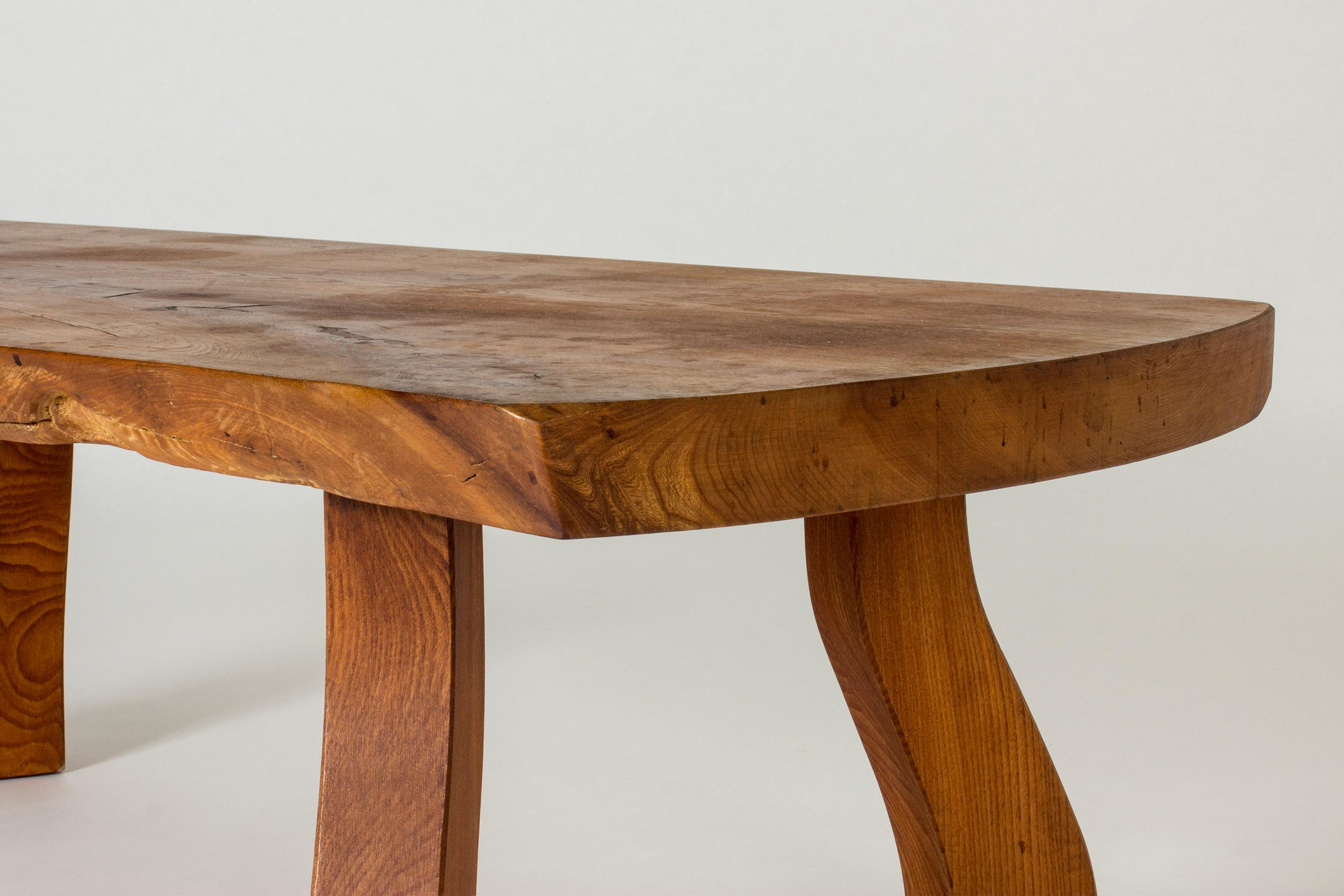 Swedish Organic Live Edge Elm Coffee Table by Peter Beijbom, Sweden, 1981 For Sale