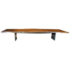 Table à manger organique en peuplier Live Edge