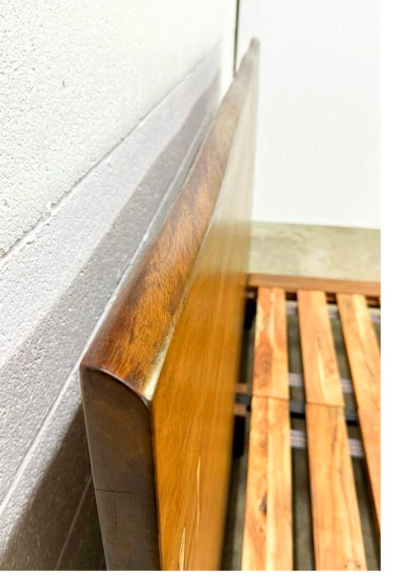 Organic Live Edge Slab Headboard Queen Platform Bed For Sale 1