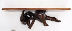 Organic Live Edge Solid Brazilian Rosewood Hanging Shelf