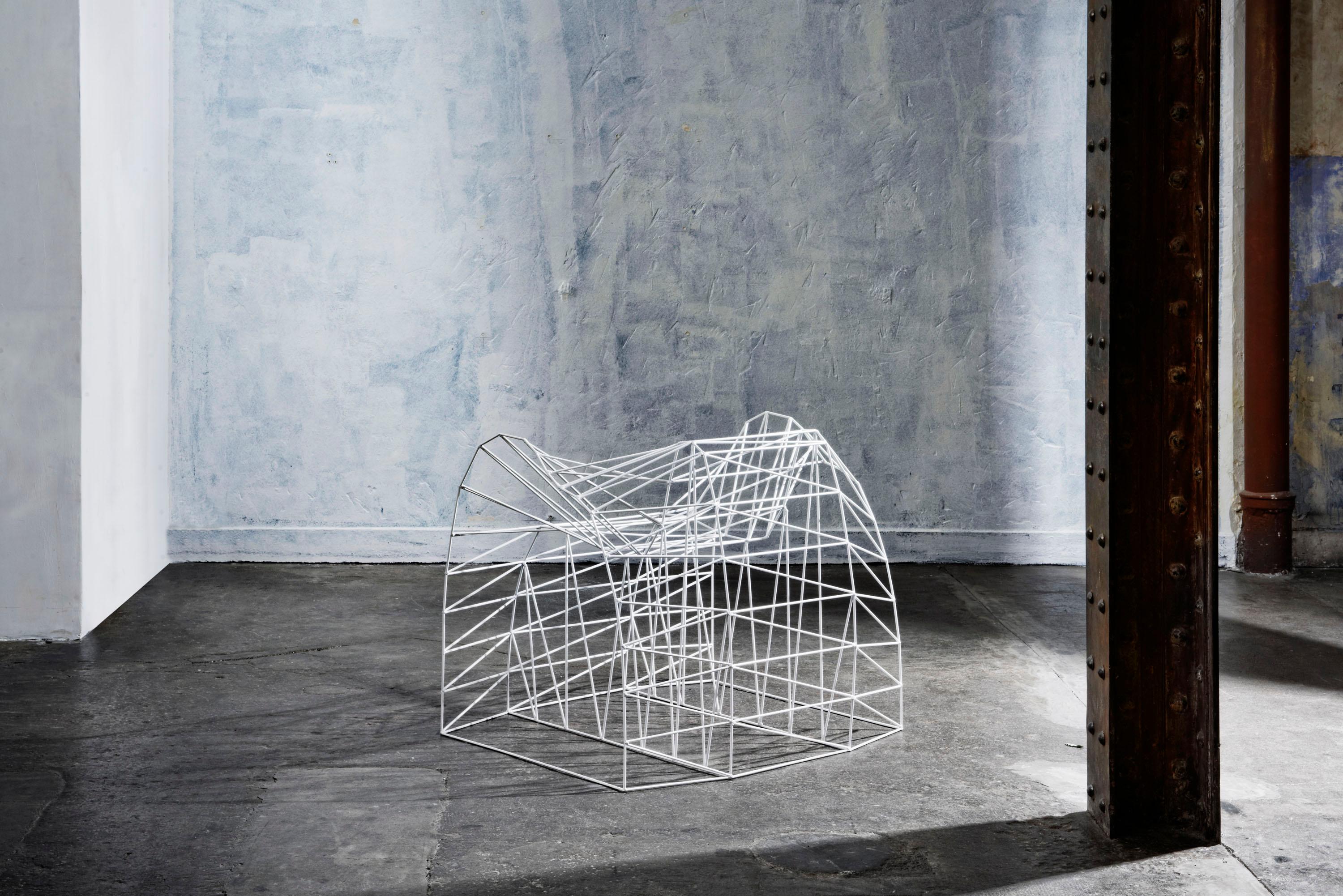 Verniciatura a polvere Sedia Organic Loop Wireframe in acciaio inox verniciato a polvere di Julian Mayor in vendita