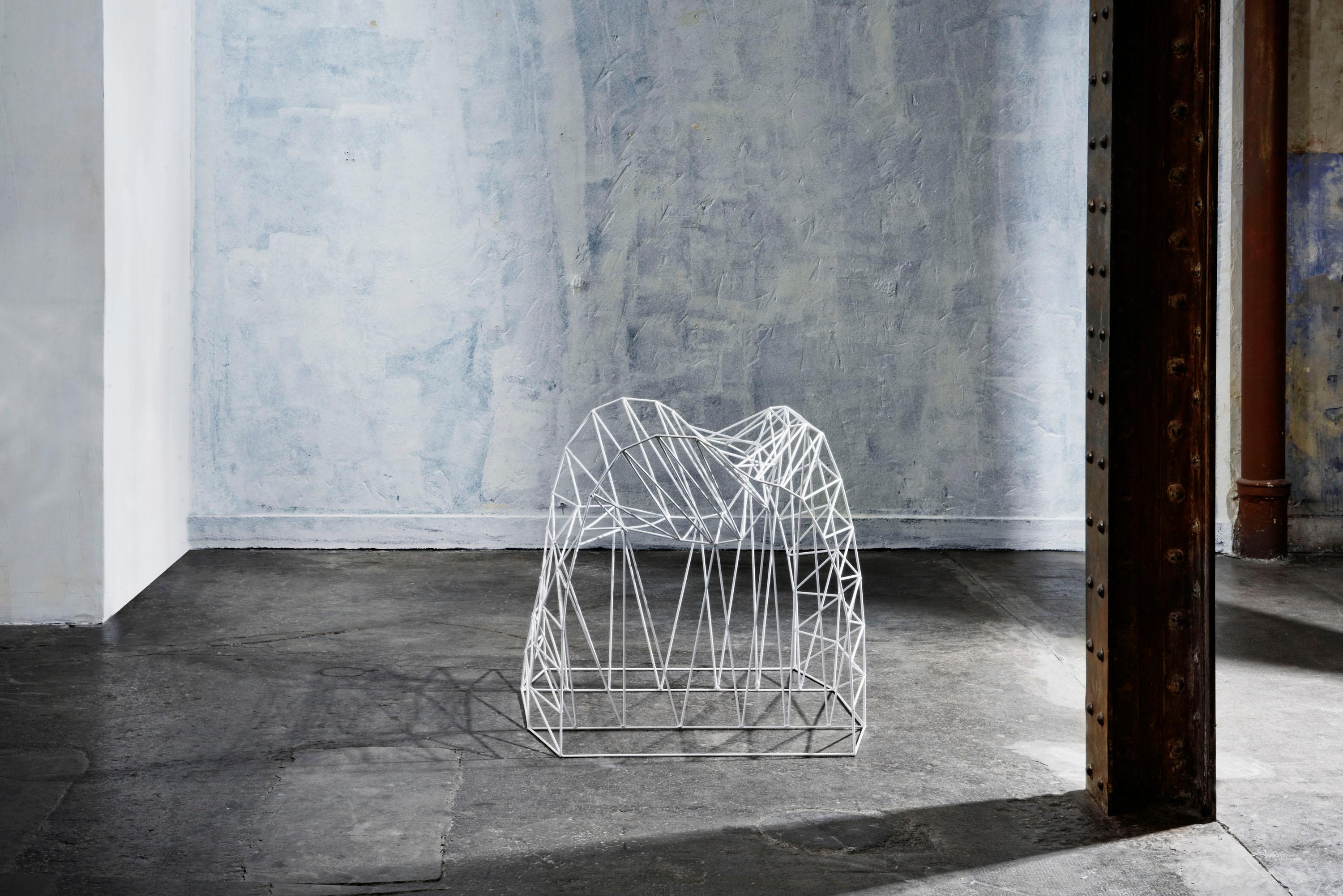 Acciaio inossidabile Sedia Organic Loop Wireframe in acciaio inox verniciato a polvere di Julian Mayor in vendita