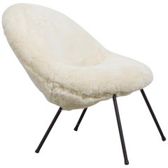 Organic Lounge Chair by Fritz Neth in a Wool Fabric, Germany, 1960s