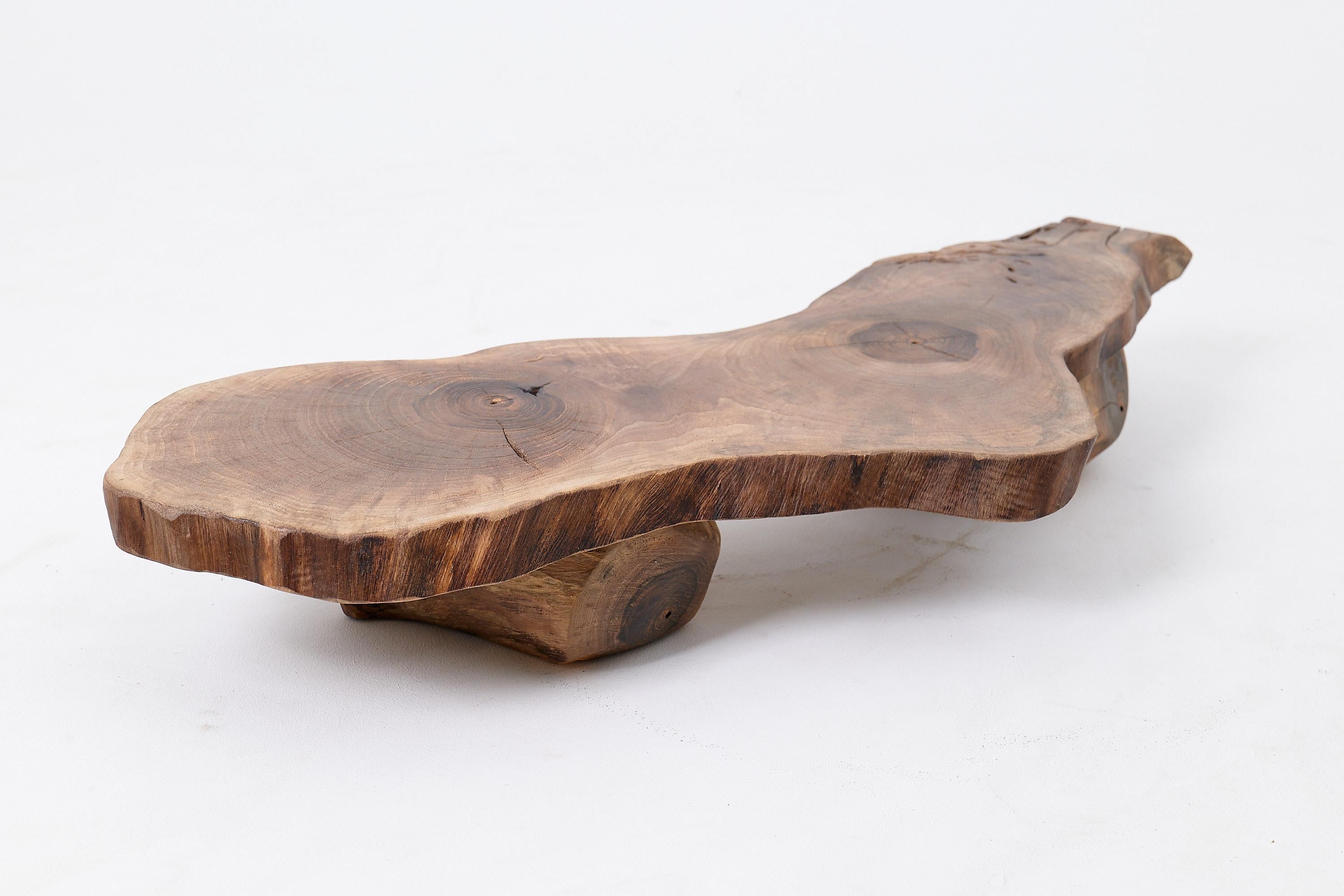 Organic, Low-Profile, Live-Edge, Side Table, Walnut, Handmade By Logniture For Sale 6