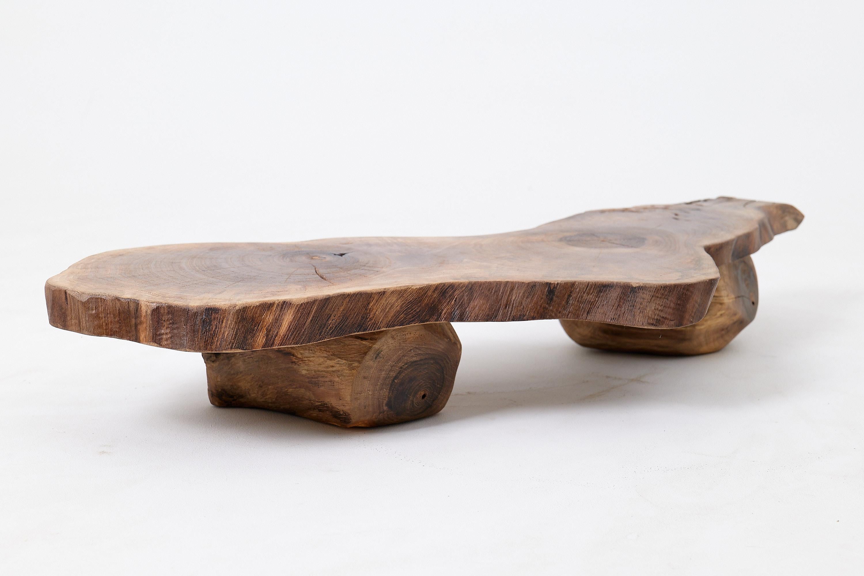 Organic, Low-Profile, Live-Edge, Side Table, Walnut, Handmade By Logniture For Sale 7