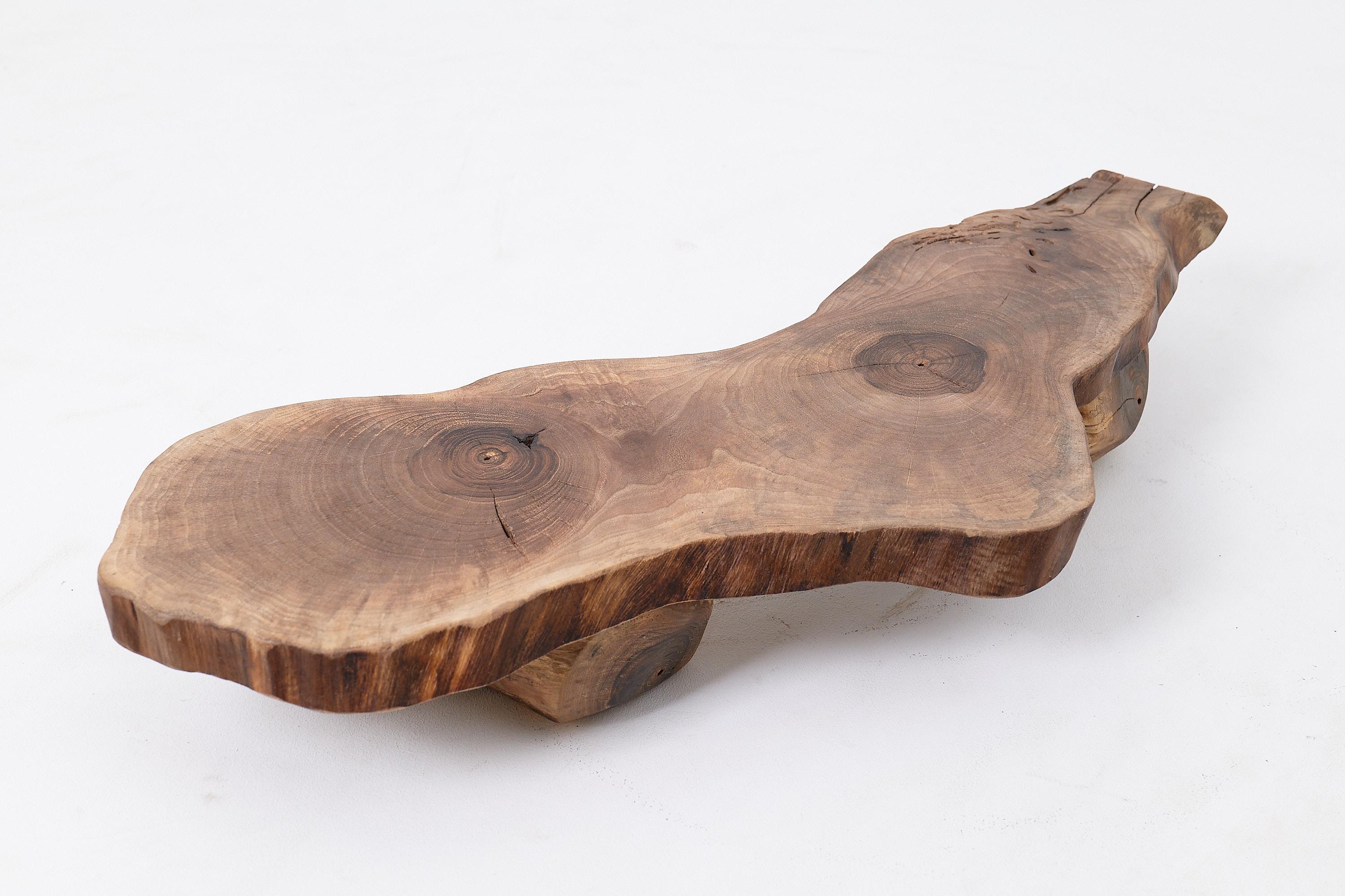 Organic, Low-Profile, Live-Edge, Side Table, Walnut, Handmade By Logniture For Sale 8