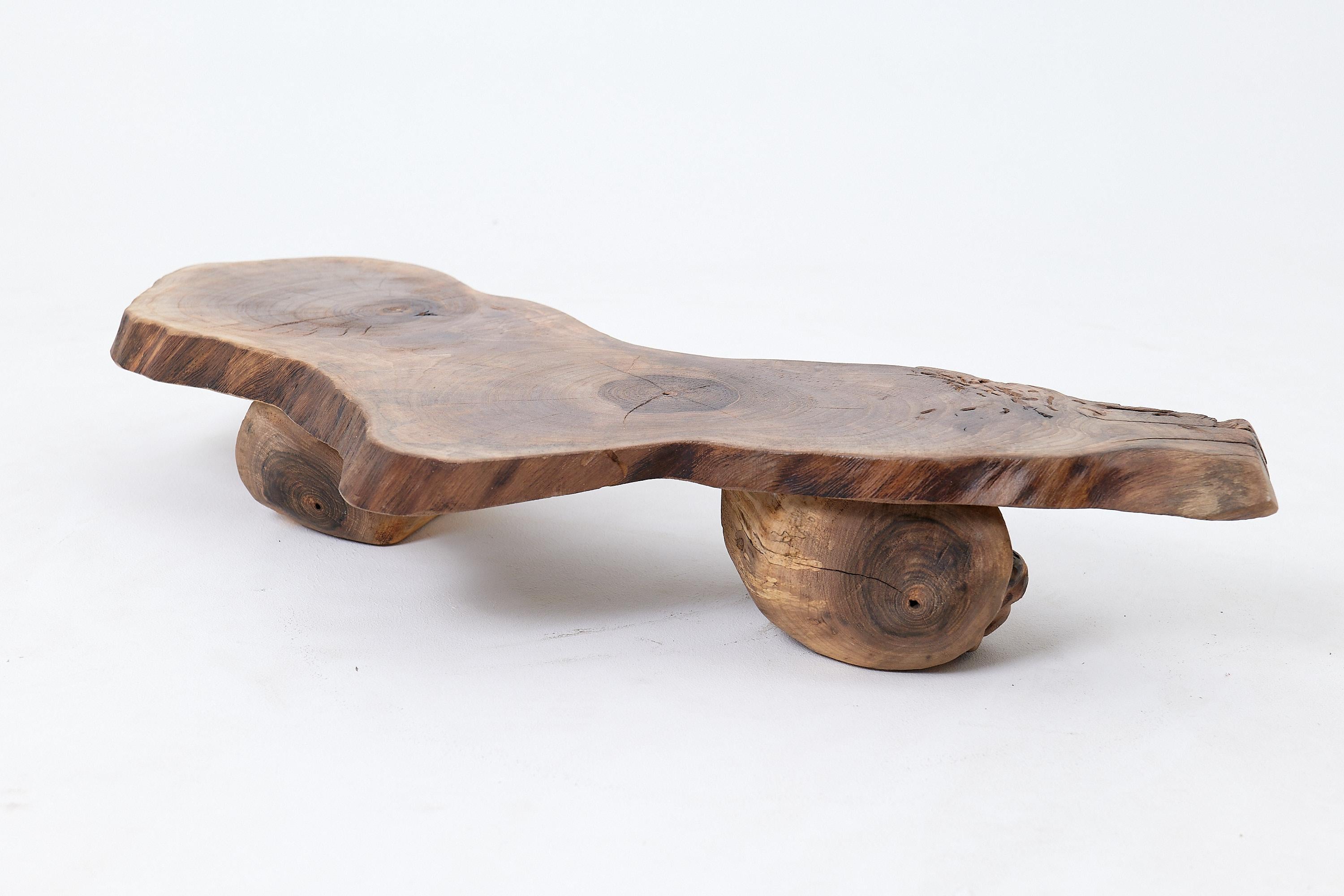 Croatian Organic, Low-Profile, Live-Edge, Side Table, Walnut, Handmade By Logniture For Sale