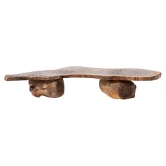 Organic, Low-Profile, Live-Edge, Side Table, Walnut, Handmade By Logniture