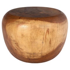 Organic Lychee Wood Drum Form End Table