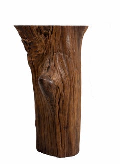 Organic Lychee Wood Stump Side Table
