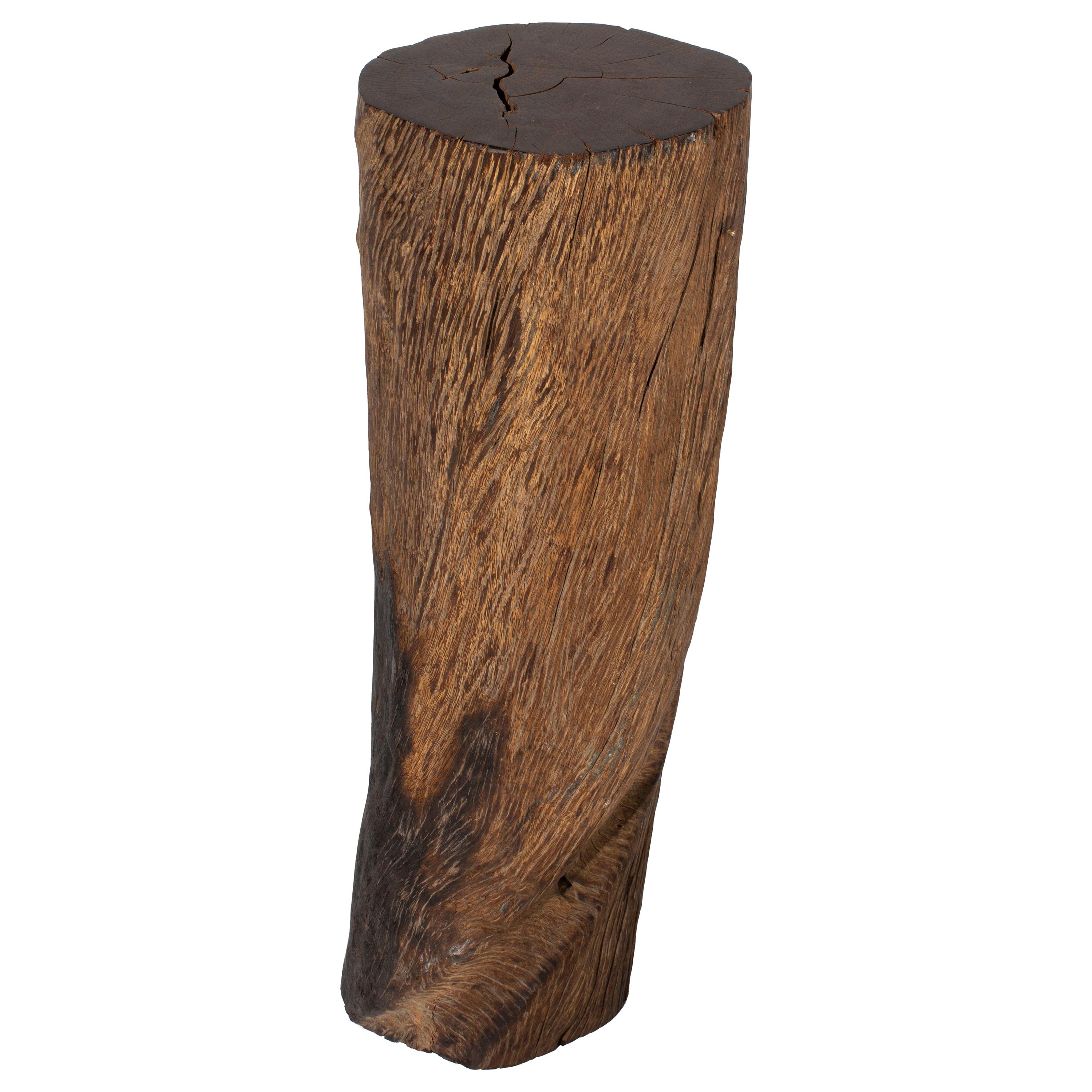Organic Lychee Wood Stump Side Table For Sale