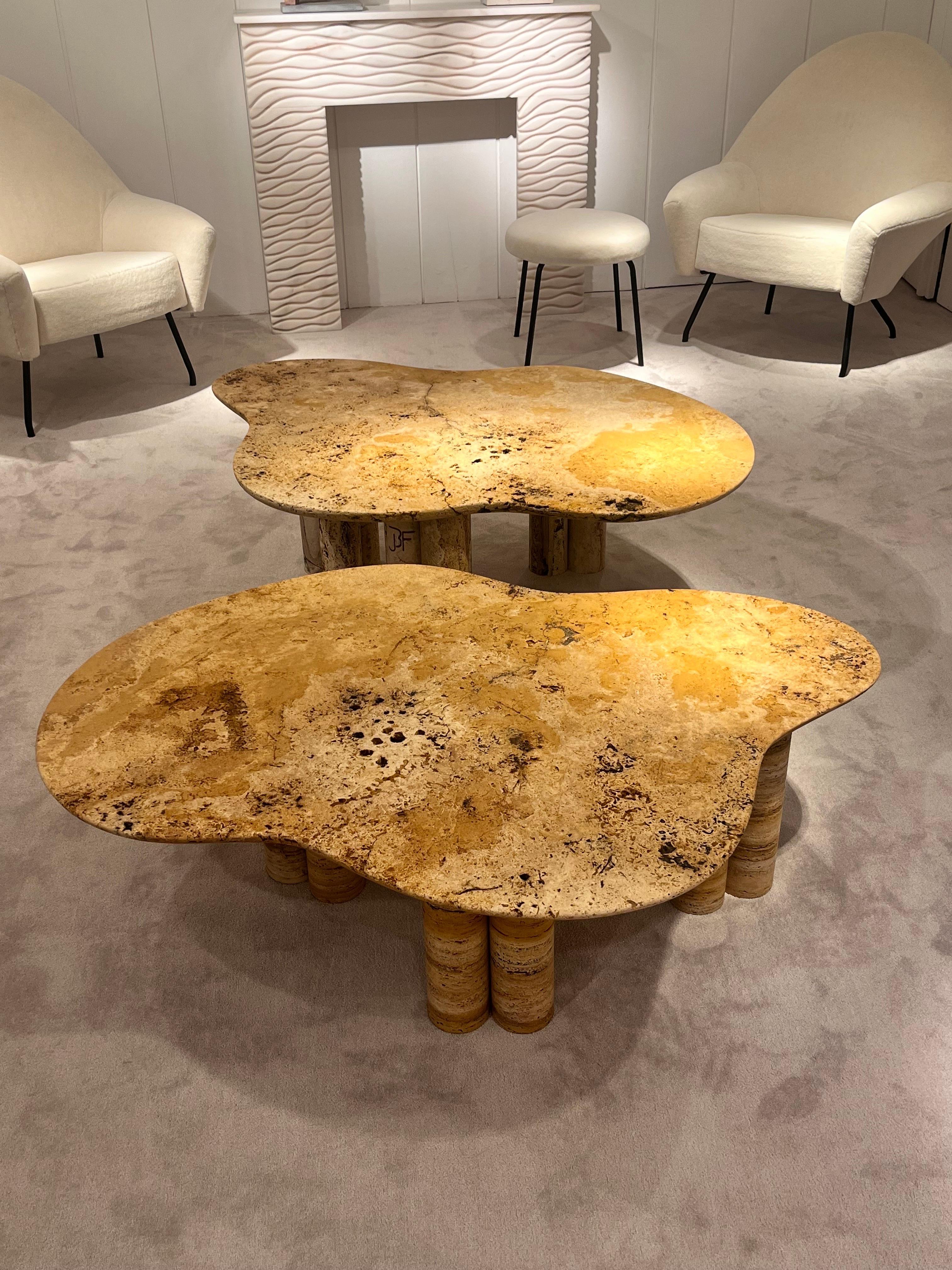 Organic Marble Coffe Tables By Jean Frederic Bourdier For Sale 7