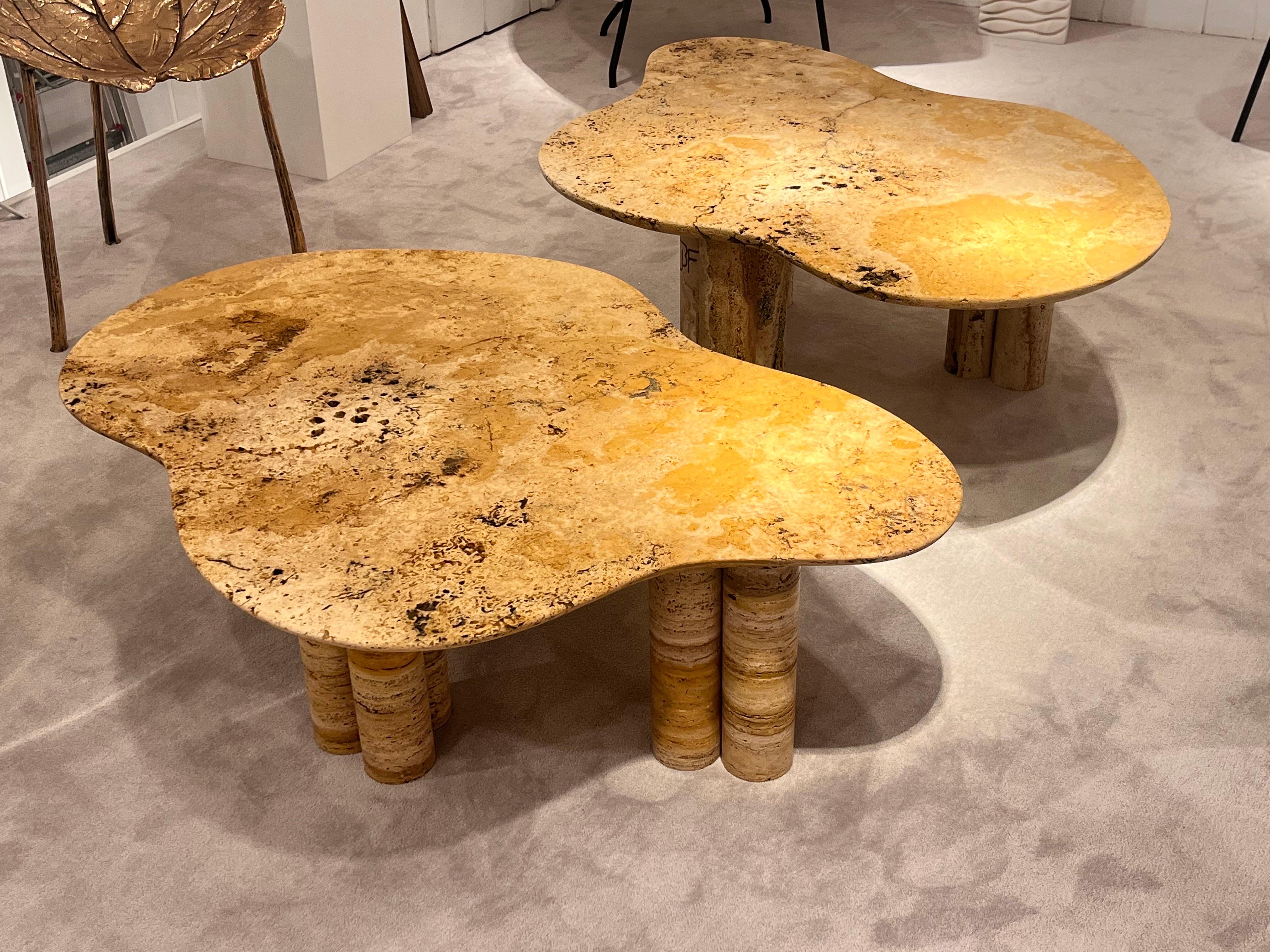 Organic Modern Organic Marble Coffe Tables By Jean Frederic Bourdier For Sale