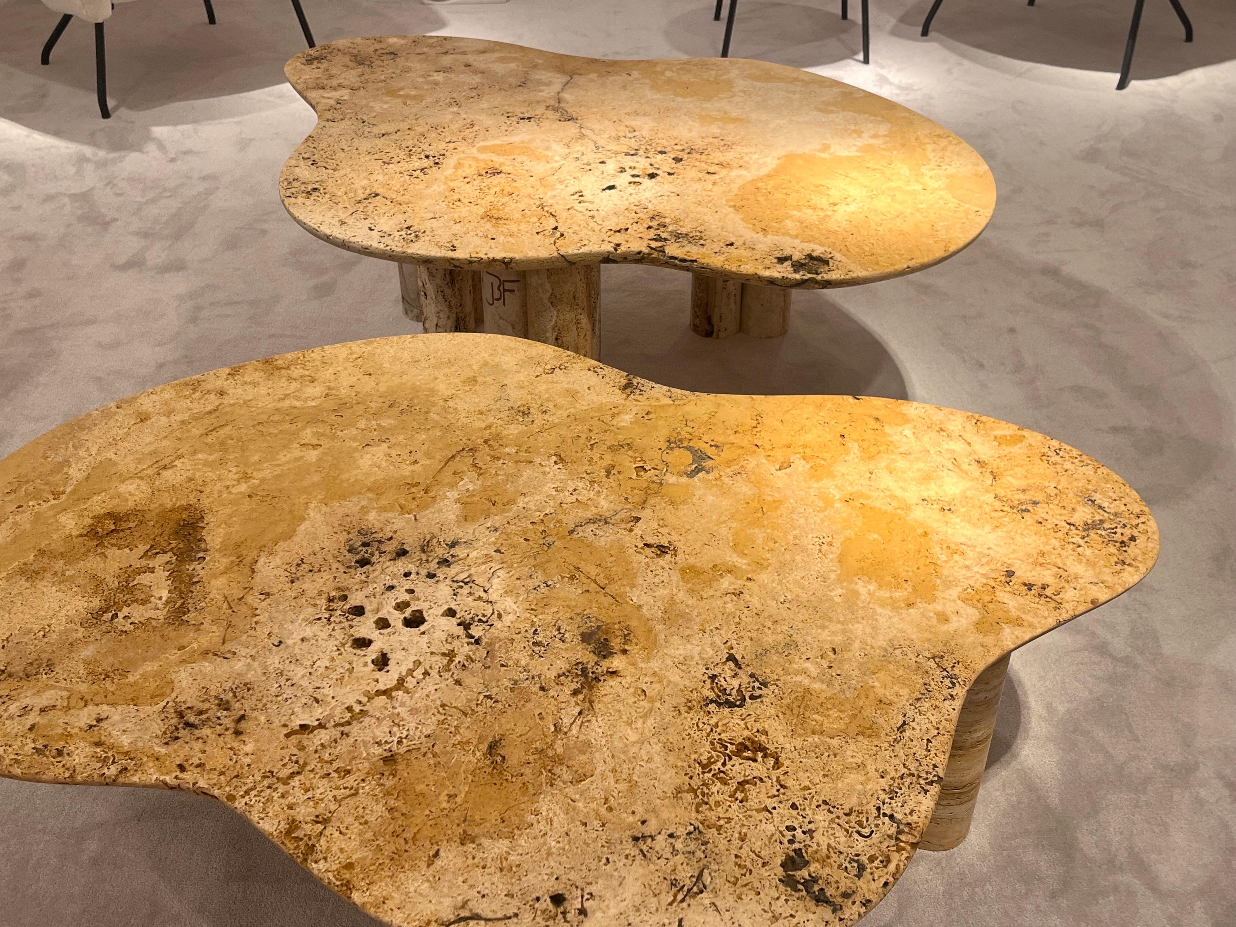 Organic Marble Coffe Tables By Jean Frederic Bourdier For Sale 2