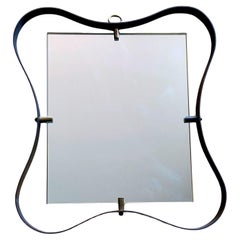 Specchio organico di metà secolo in ottone, Fontana Arte, Italia, anni
50