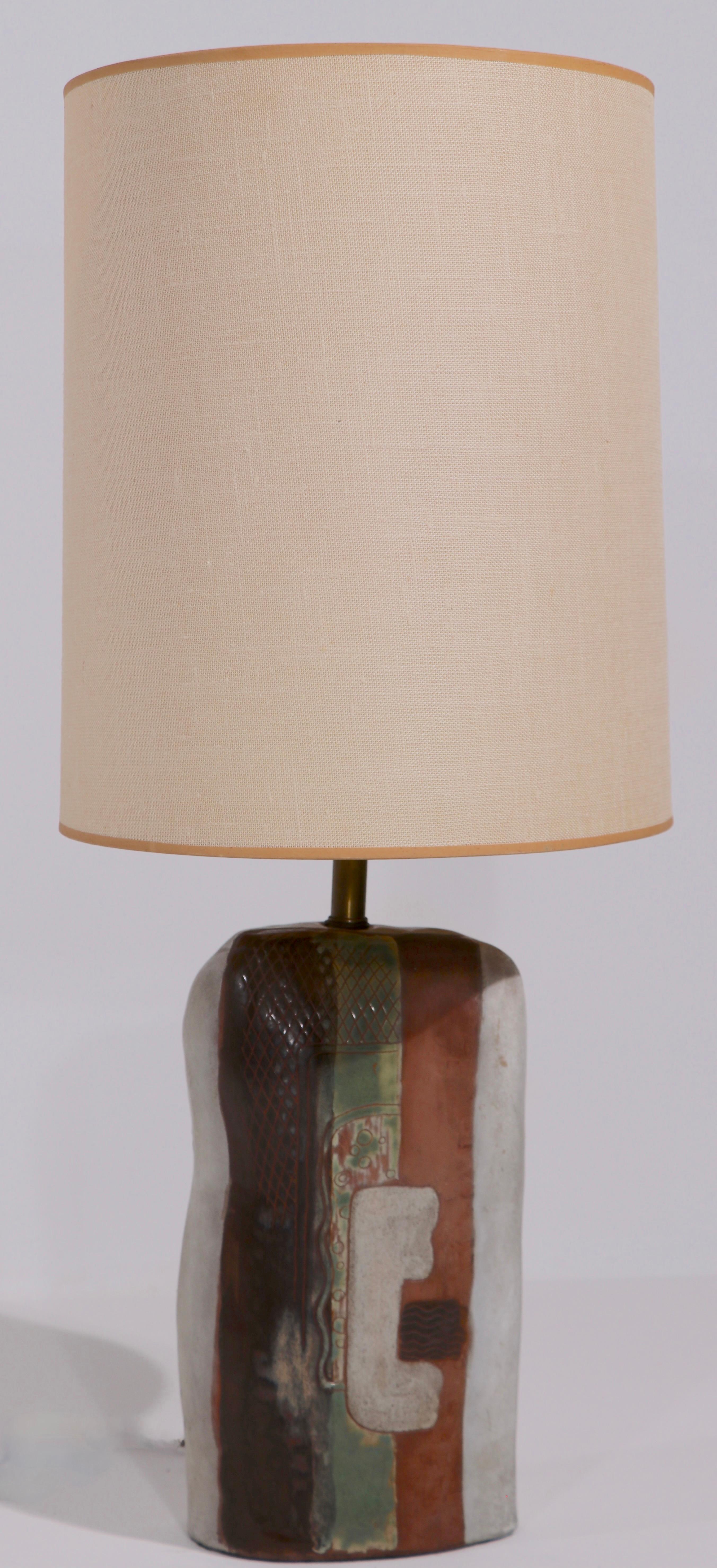 Organic Mid Century Ceramic Table Lamp by Marianna von Allesch In Good Condition In New York, NY