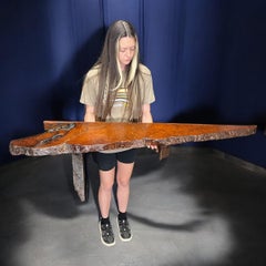 Organic Mid-Century Modern 1960s Live-Edge Redwood Wall Shelves