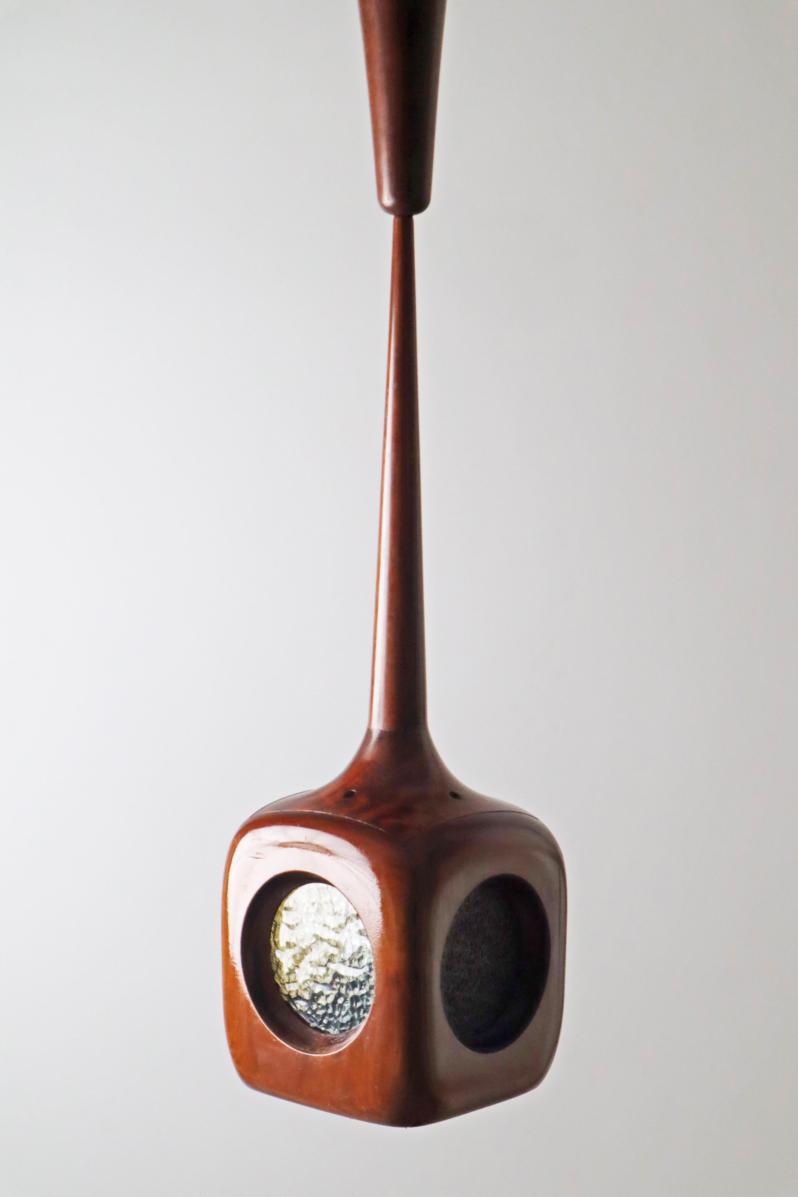 Organic Mid-Century Modern Hanging Lamp with Stained Glass Panels, Sweden 1960s For Sale 4
