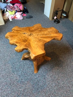 Organic Mid-Century Modern Root Wood Side Table