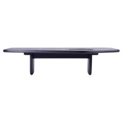 Esvee Atelier Ishi Large Black Oak Katana-Inspired Coffee Table with Brass
