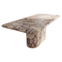 Organic Minimalist Viola Veined Violet Modern Marble Rectangle Dining Table