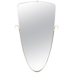 Organic Mirror with Brass Accents, Italy, 1955