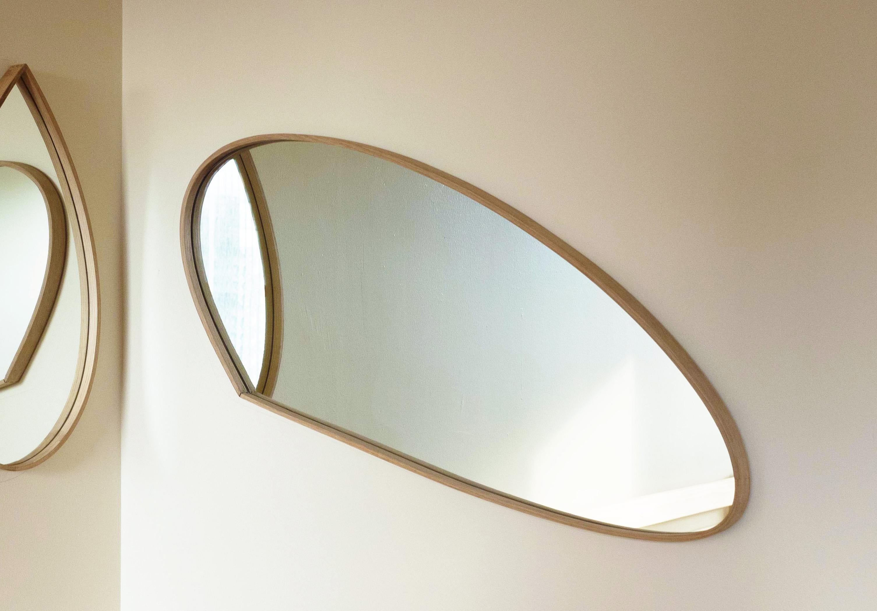 Modern Organic Mirror, Wooden Steam-Bent Wall Mirror by Soo Joo