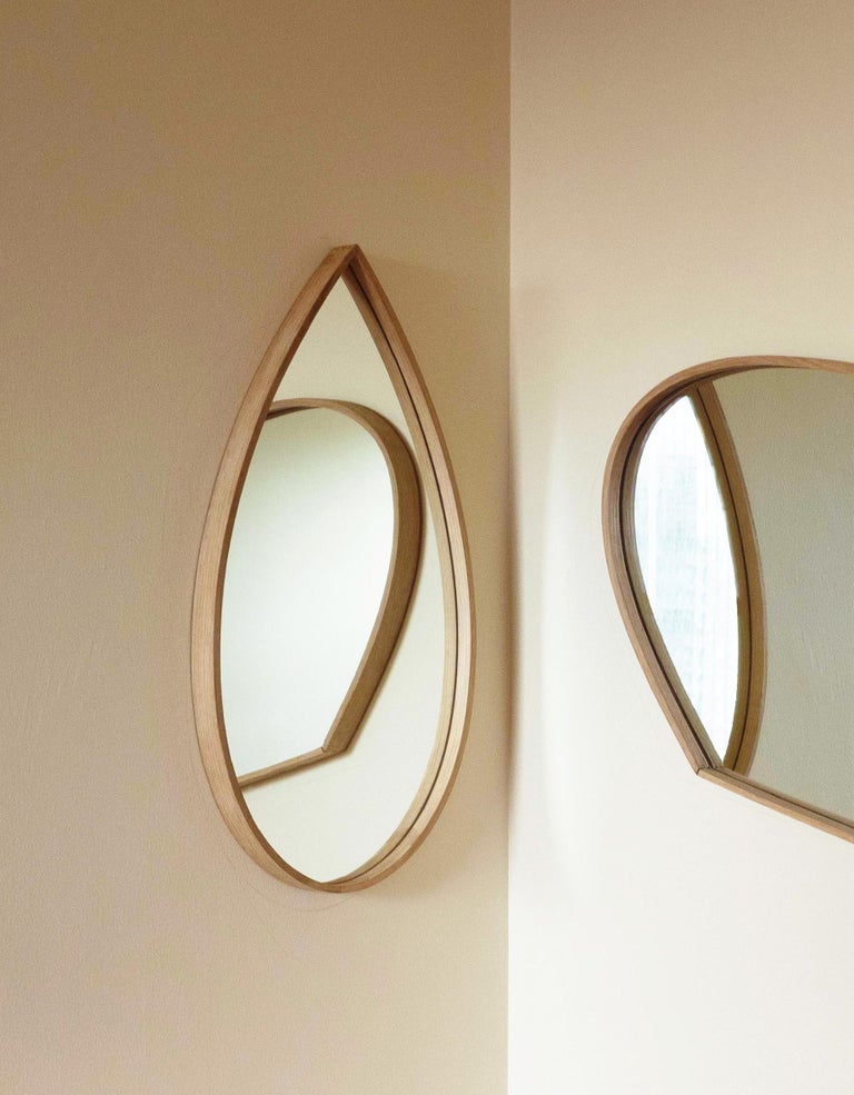 Modern Organic Mirror, Wooden Steam-Bent Wall Mirror by Soo Joo For Sale