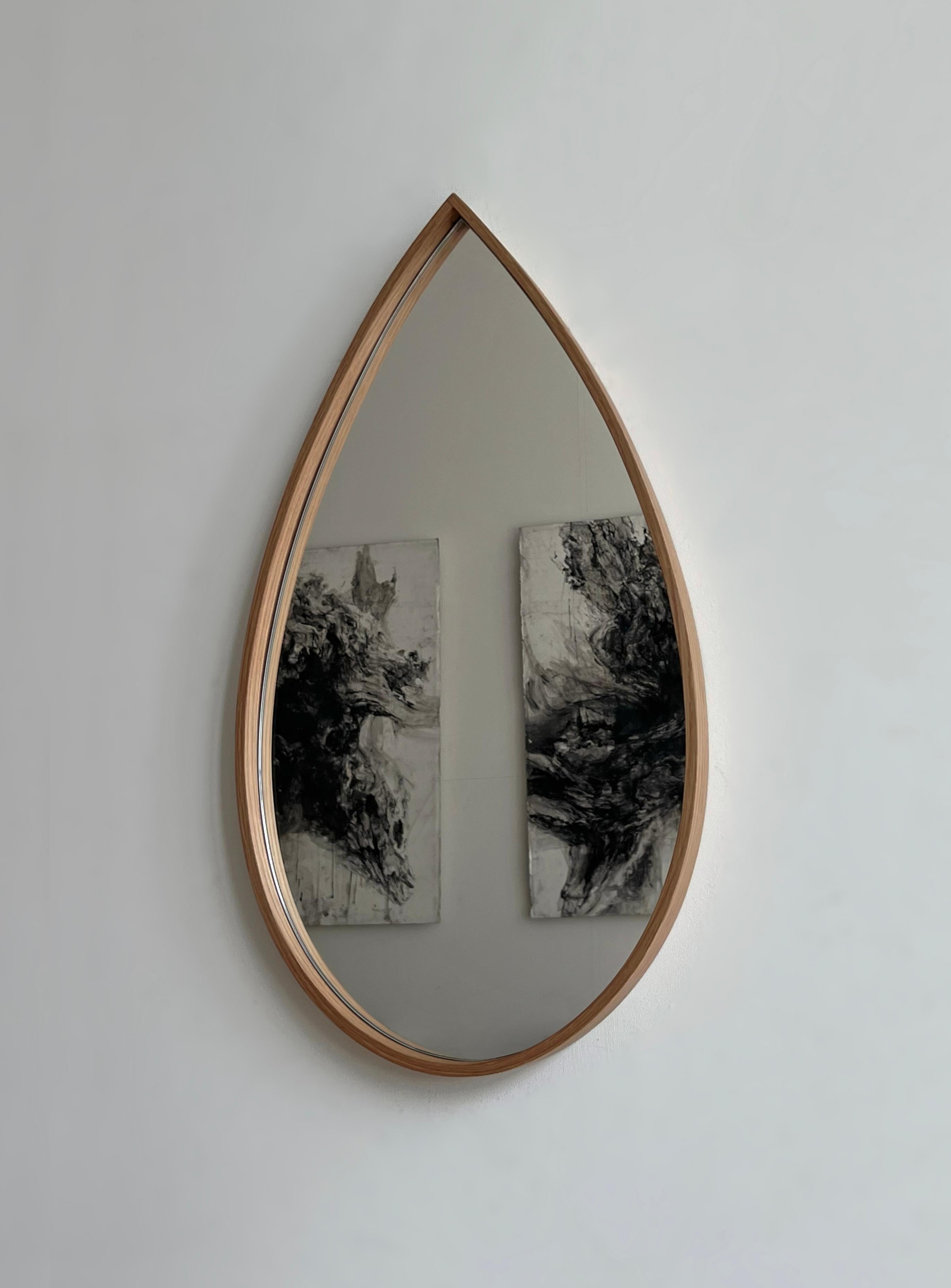 American Organic Mirror, Wooden Steam-Bent Wall Mirror by Soo Joo For Sale