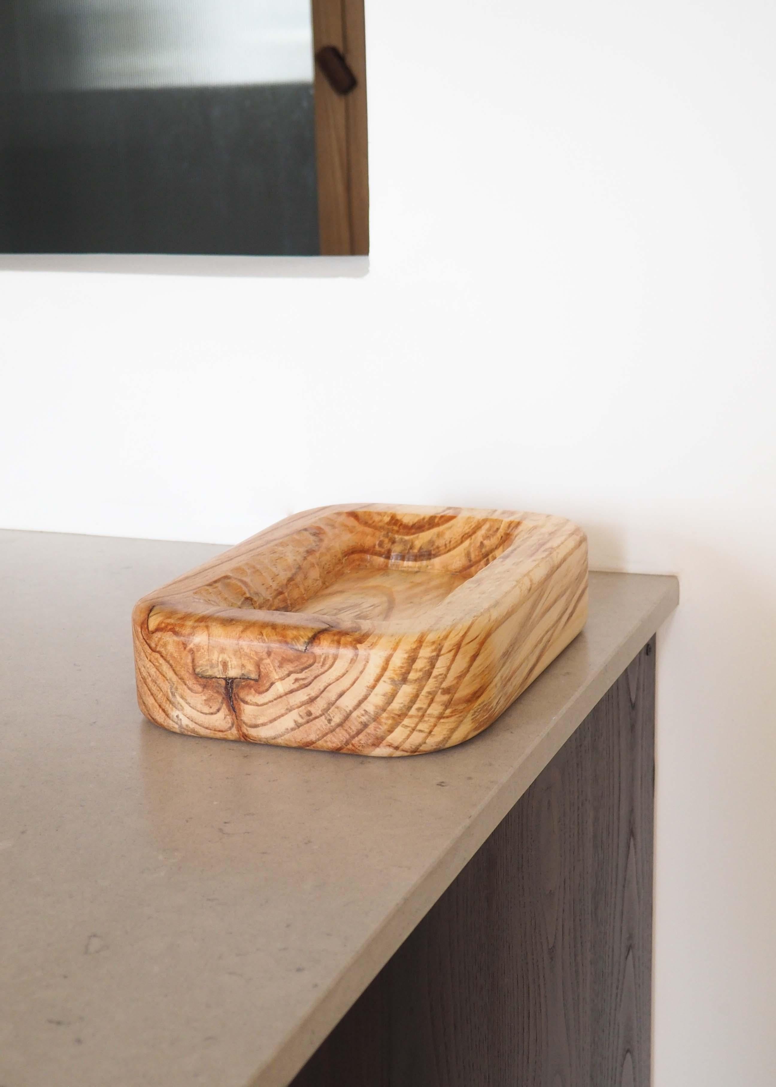 French ORGANIC basket, pine wood, handmade in France, OROS Edition  For Sale