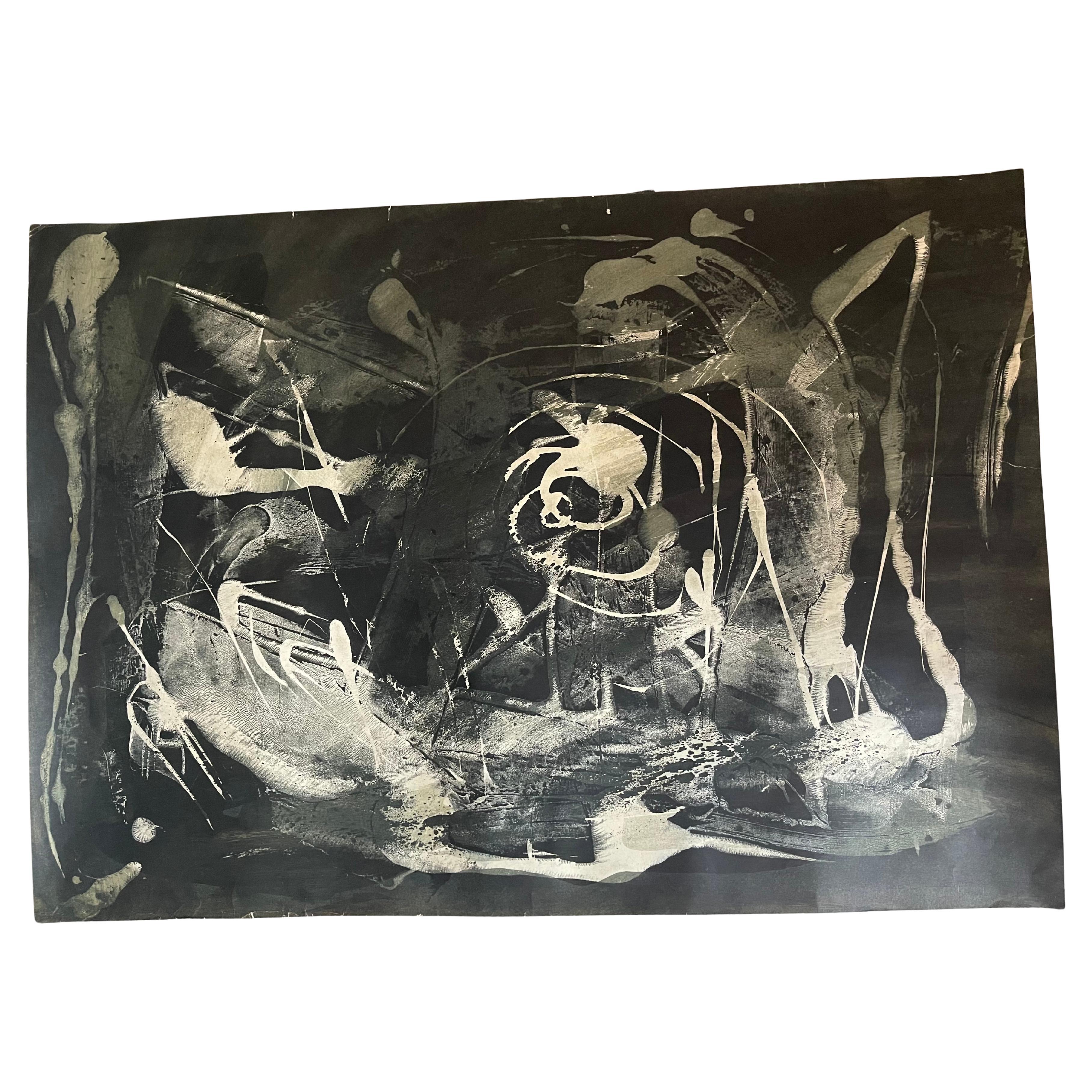 Pittura astratta moderna organica su carta