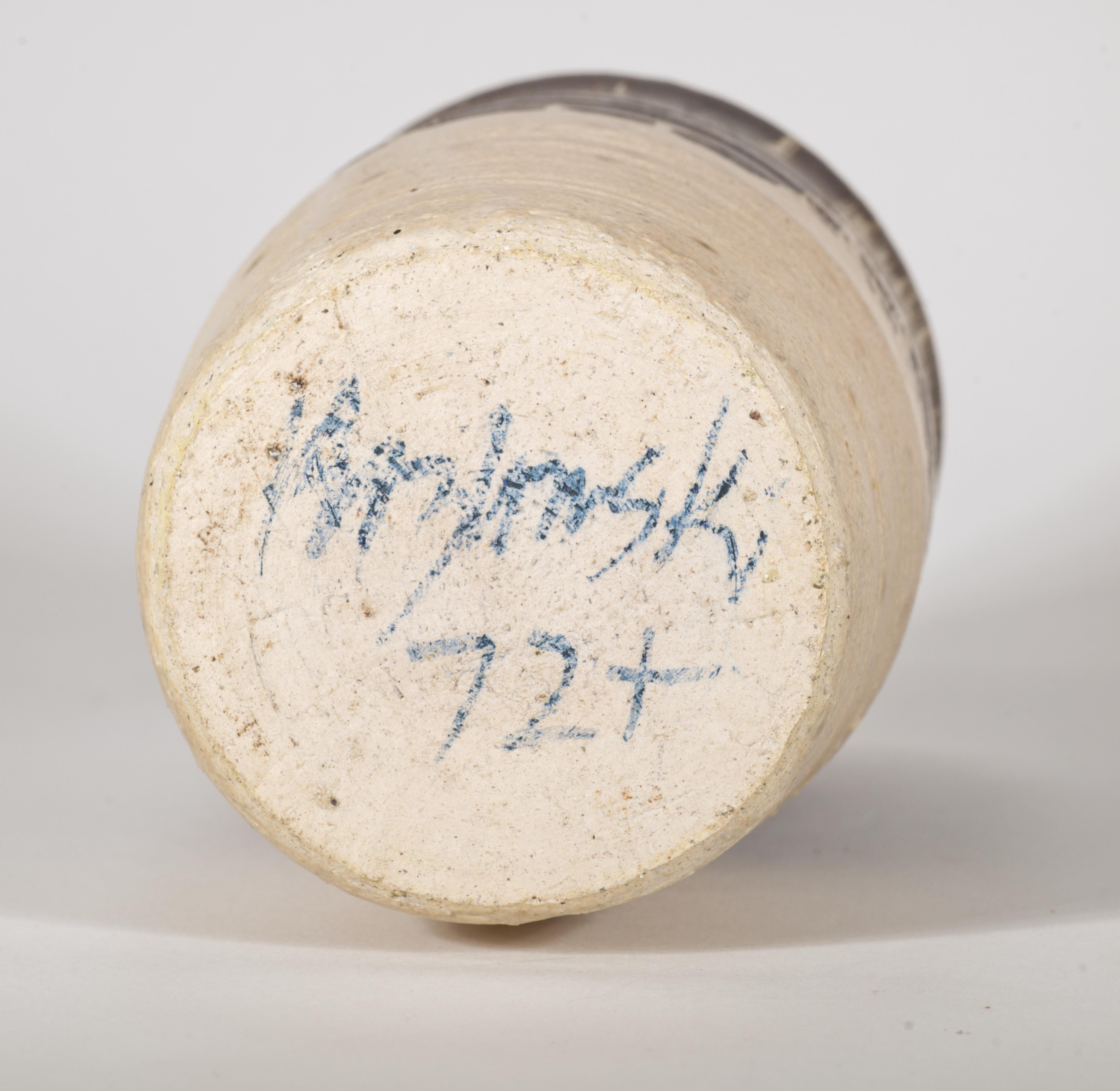 Vaso grafico astratto moderno e organico, Studio Pottery americano, 1972 In condizioni buone in vendita a Clifton Springs, NY