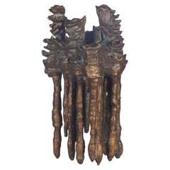 Scultura astratta moderna organica in bronzo