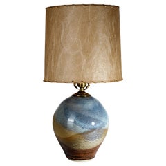 Organic Modern Accent Table Lamp, American Art Studio Pottery