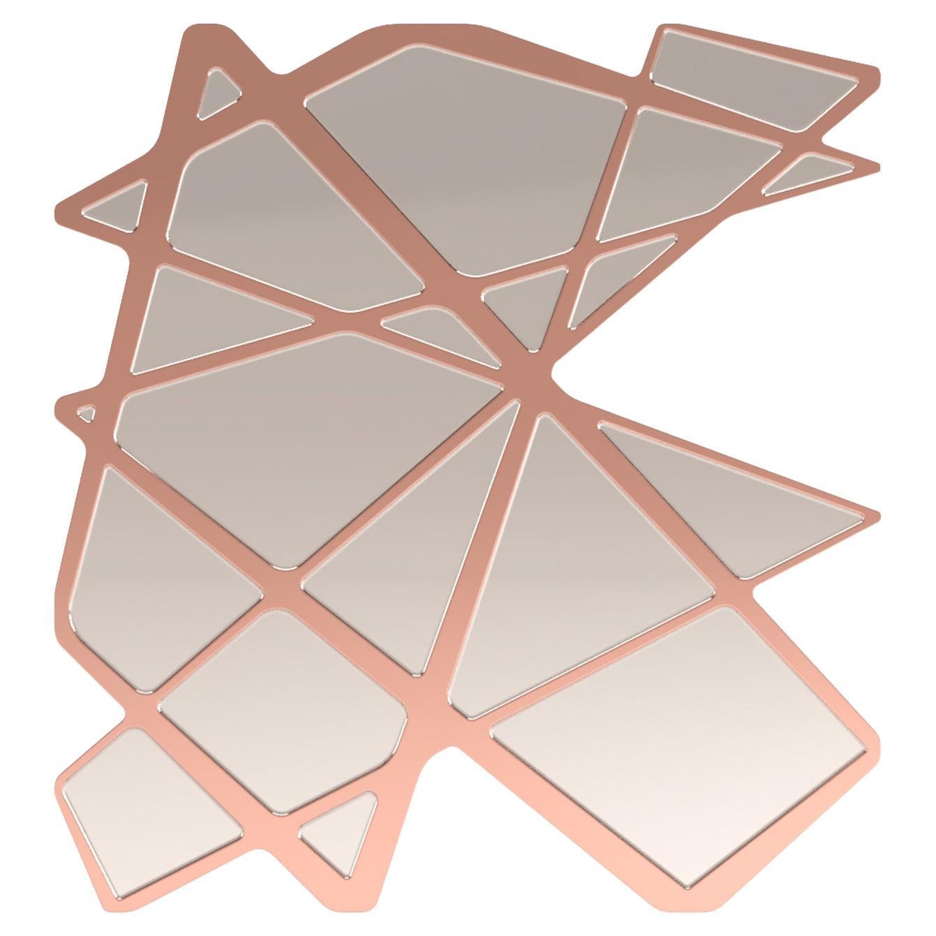 Organic Modern Accent Wall Mirror in Brushed Copper