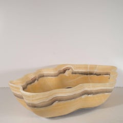 Organic Modern Agate Bowl in Grisaille & Honeyed Tones