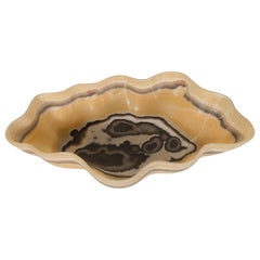 Organic Modern Agate Bowl in Grisaille & Honeyed Tones