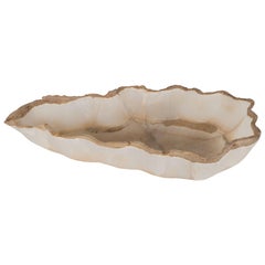 Organic Modern Agate Bowl in Sand and Oyster Shell Hues