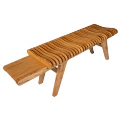 Organic Modern "Aligné" Slatted Bench in Solid Ambrosia Maple by Mark Leblanc