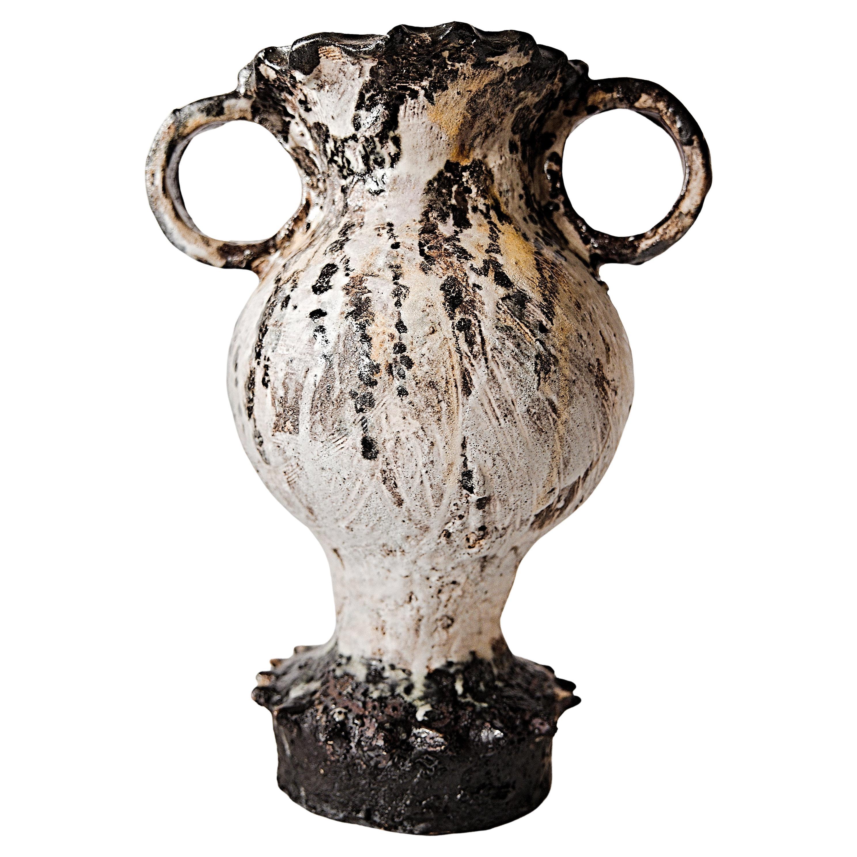 Organic Modern Amphora Vase II by April Johnston, Hand-Crafted Stoneware, USA