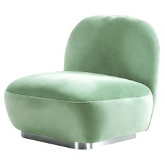 Organic Modern Aquamarine Velvet Accent Chair Susurro