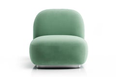 Organic Modern Aquamarine Velvet Accent Chair Susurro