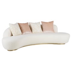 Organic Modern Arc Sofa Cream Wool Linen Handmade in Portugal by Greenapple