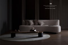 Contemporary Armona Stone Coffee Table, Miel Onyx Brass, Handmade by Greenapple