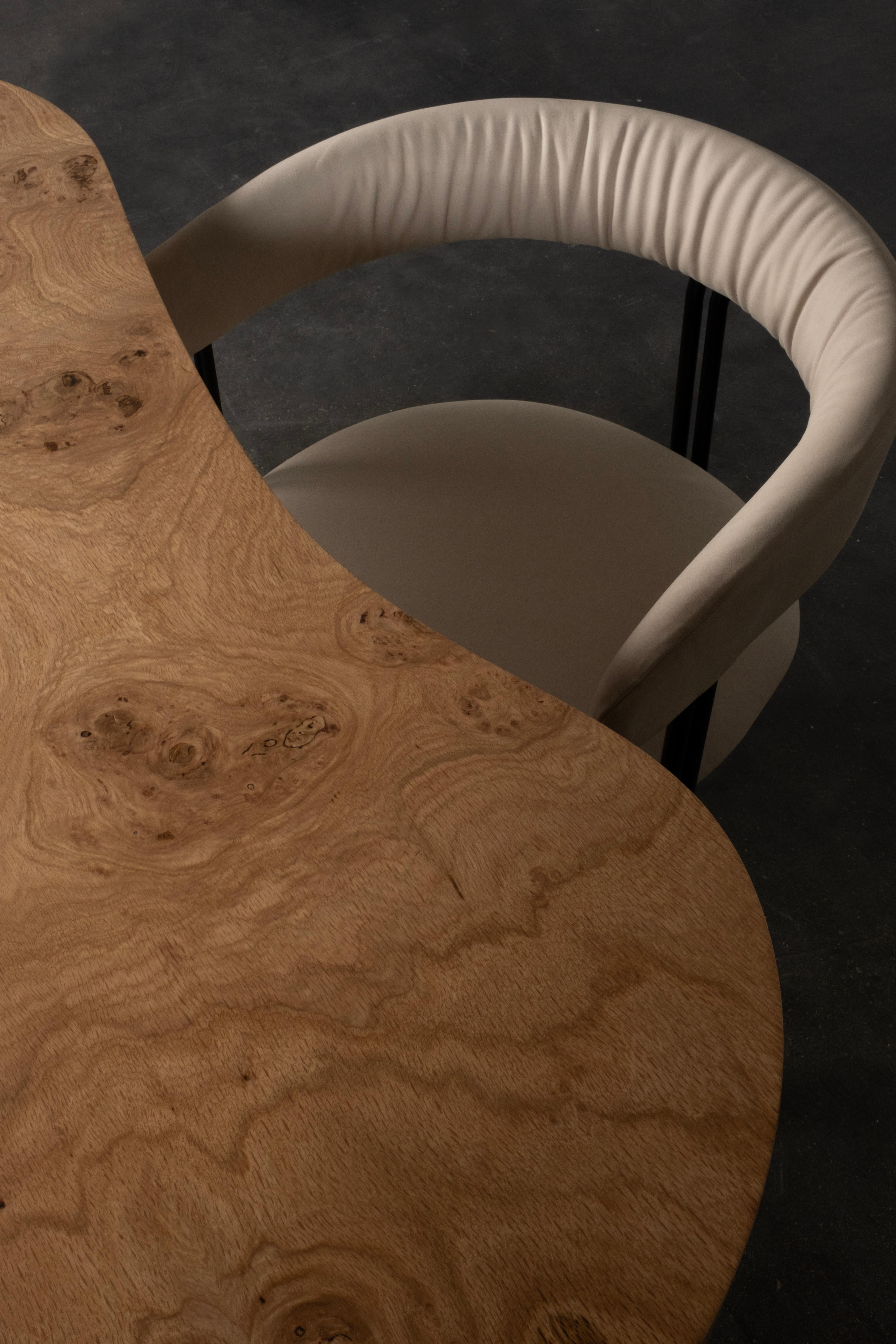 Organic Modern Armona Desk, Oak Root, Handmade in Portugal by Greenapple For Sale 3