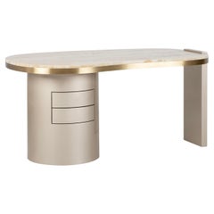 Organic Modern Armona Desk, Onyx, Brass, Handmade in Portugal by Greenapple