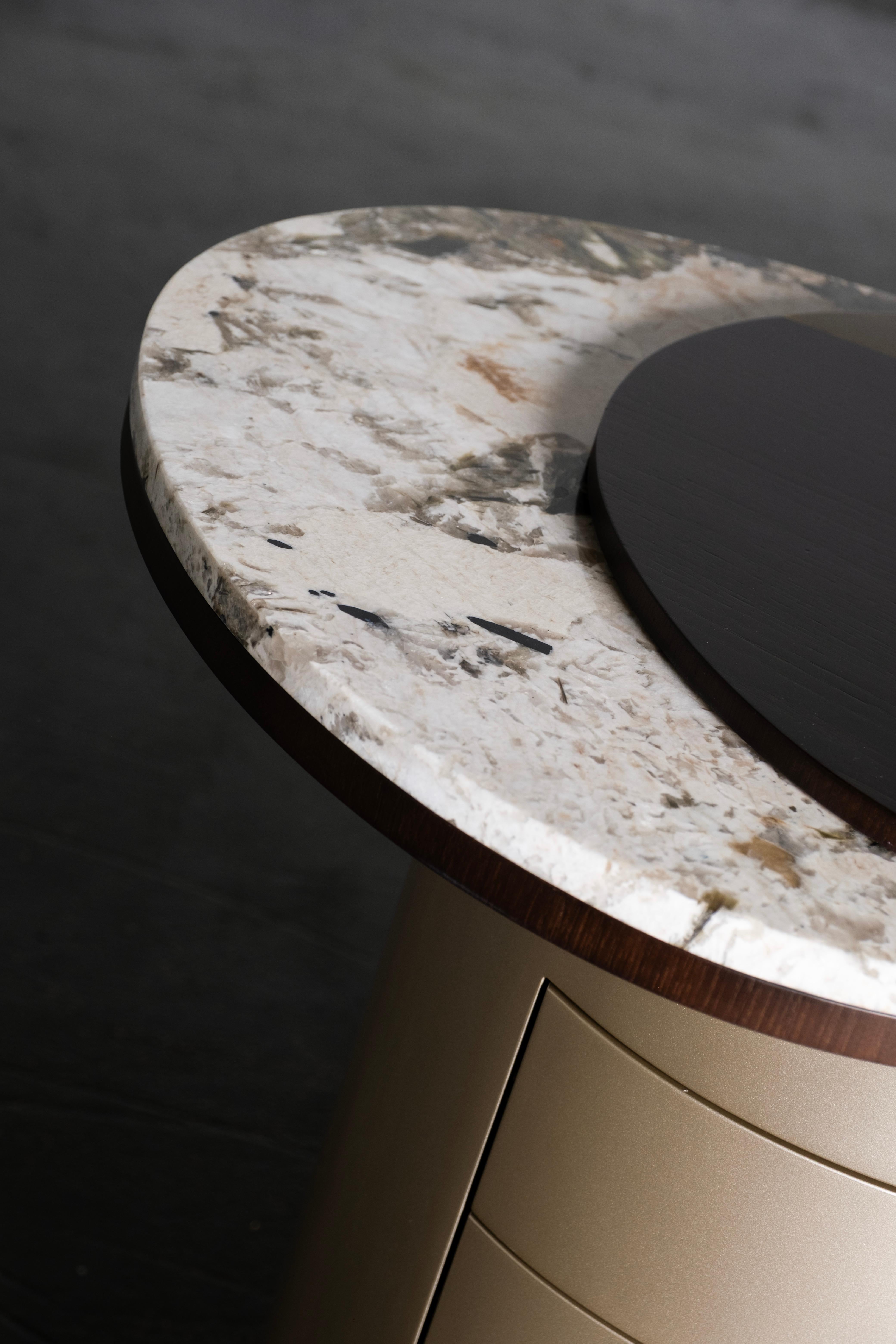 Bureau The Moderns Modernity, Granit de Patagonie, Oak, Handmade Portugal Greenapple en vente 4