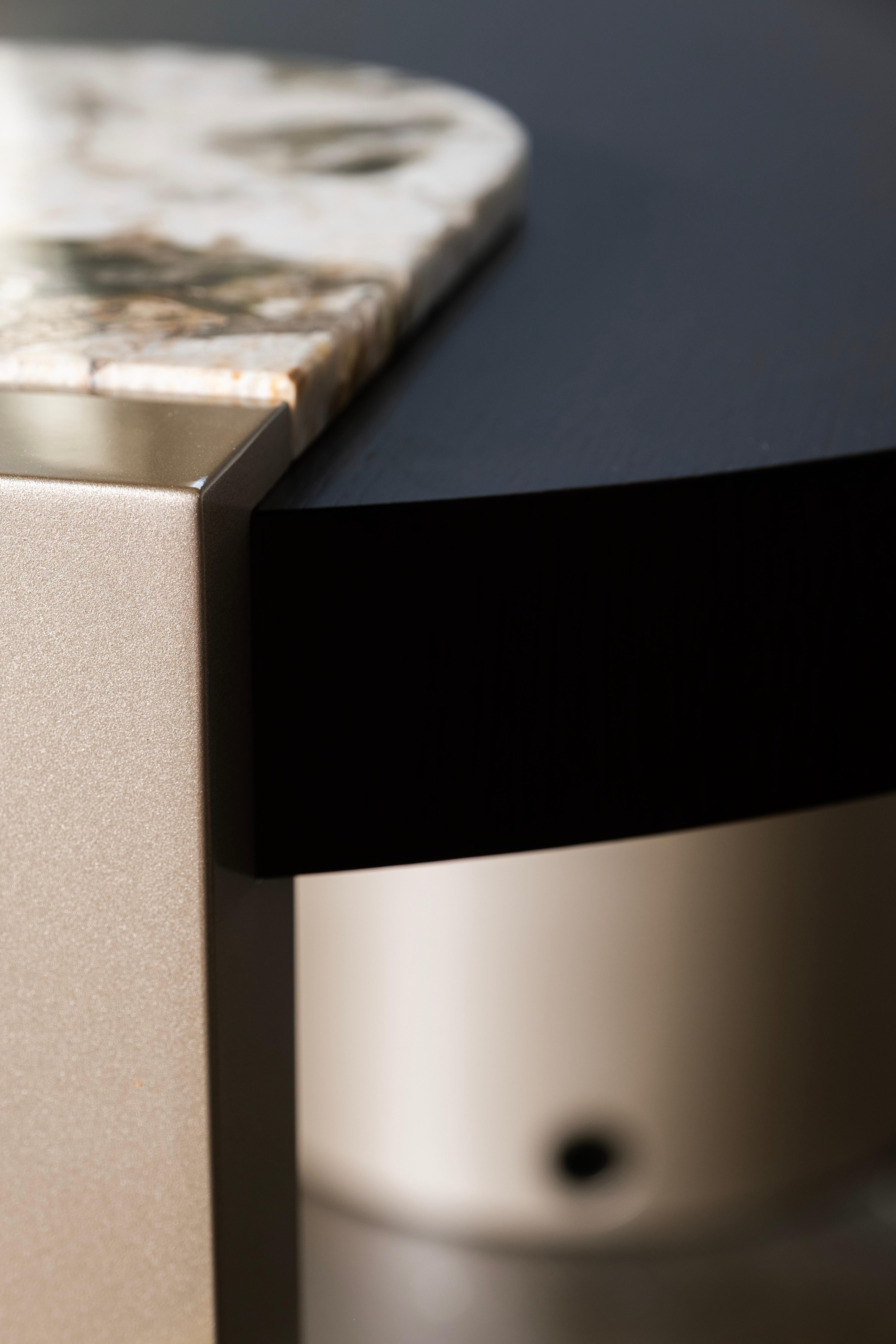 Laiton Bureau The Moderns Modernity, Granit de Patagonie, Oak, Handmade Portugal Greenapple en vente