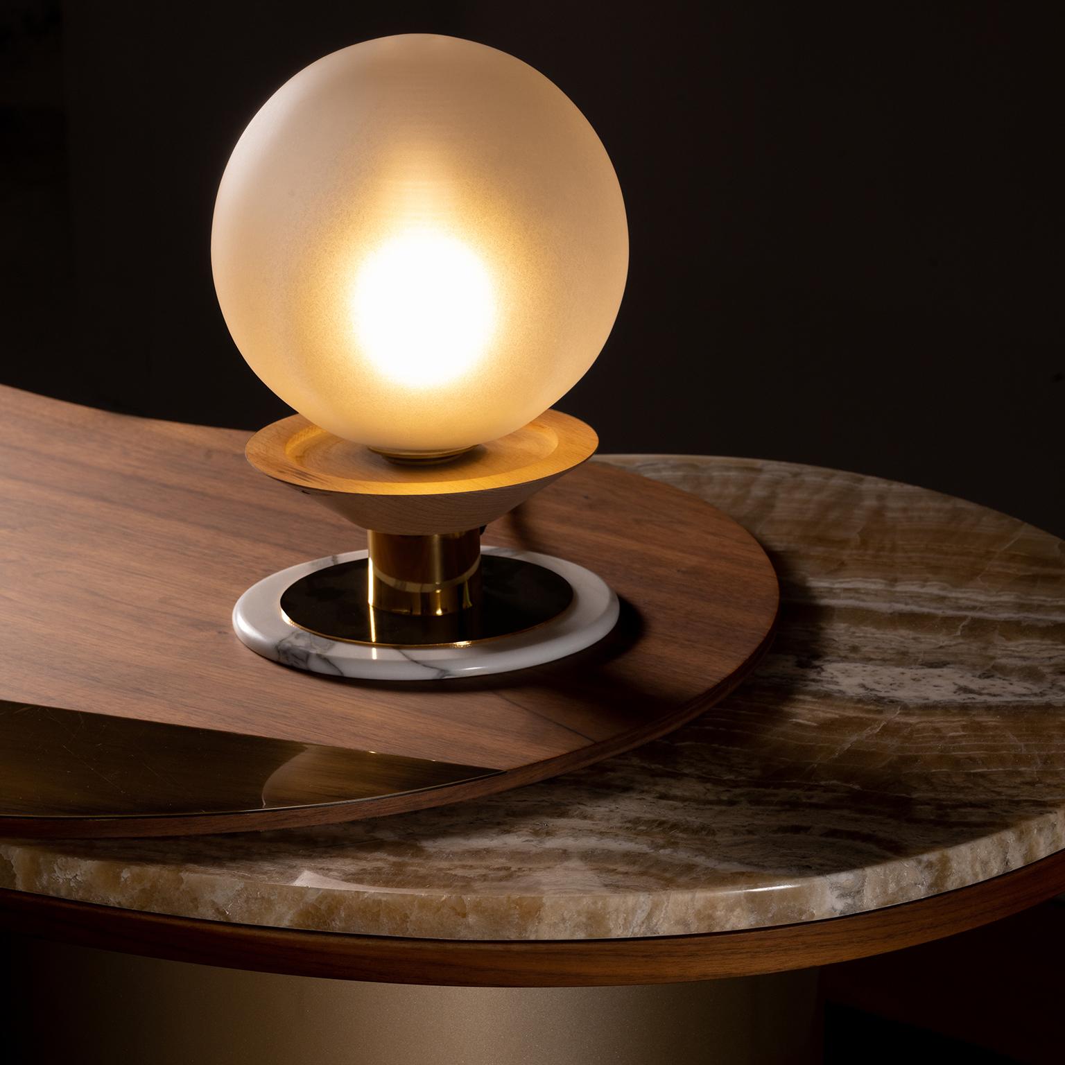Armona-Schreibtisch der Organischen Moderne, Nussbaum, Messing, Onyx, Handgefertigt Portugal von Greenapple im Angebot 5