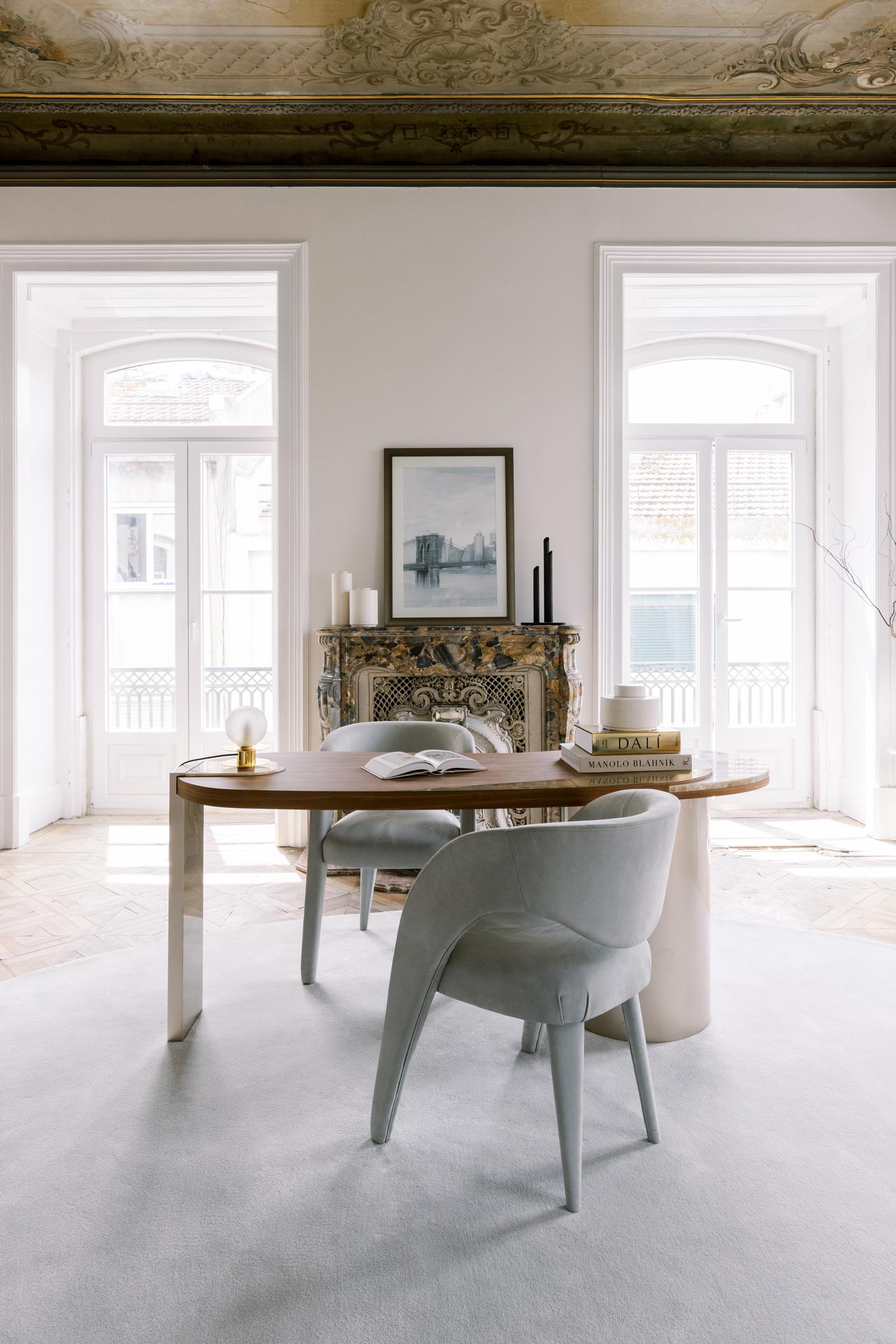 Armona-Schreibtisch der Organischen Moderne, Nussbaum, Messing, Onyx, Handgefertigt Portugal von Greenapple im Angebot 1